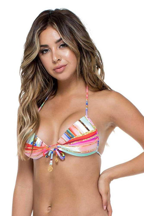 Luli Fama Bellamar Molded Push Up Bandeau Halter Top